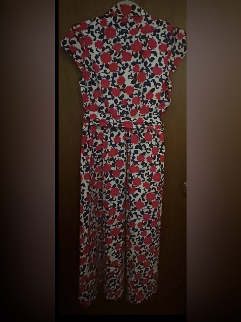 NWOT Boden "Julia"  Floral Wrap Midi Dress in Red and Navy - Picture 4 of 4